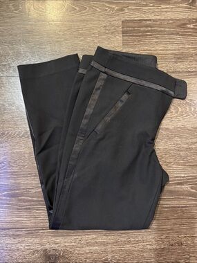 LOFT Women’s Black Dress Pant Trousers with Satin Trim